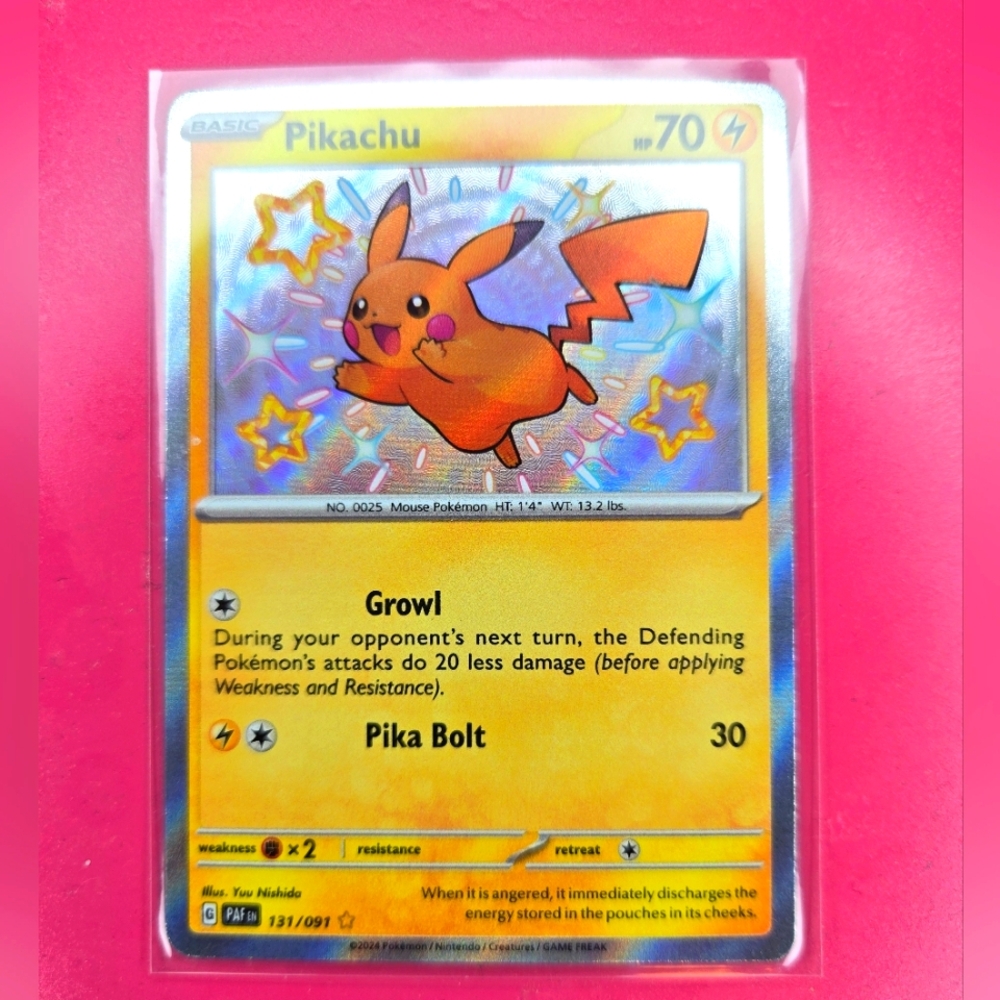Pikachu Card - Gold and Yellow